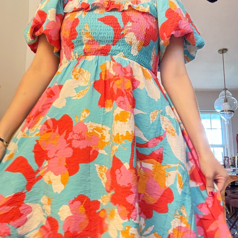ODDY Colorful Floral Mini Dress - Picture 4 of 4